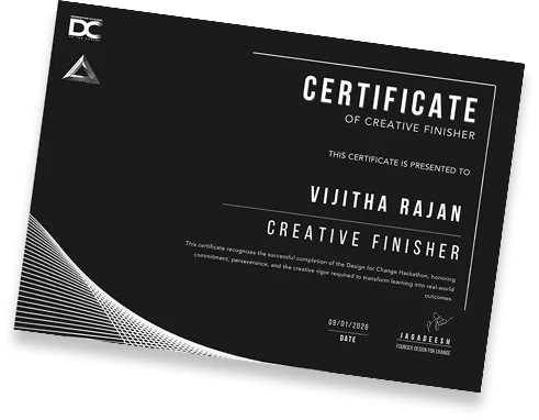 Creative Finisher Certificate